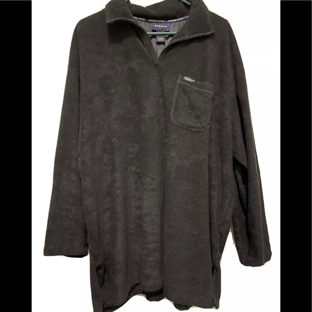 AVENUE SPORT Plus Size JET BLACK French TERRY TOP